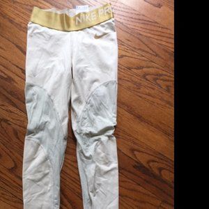 Gold Nike Leggings Xs